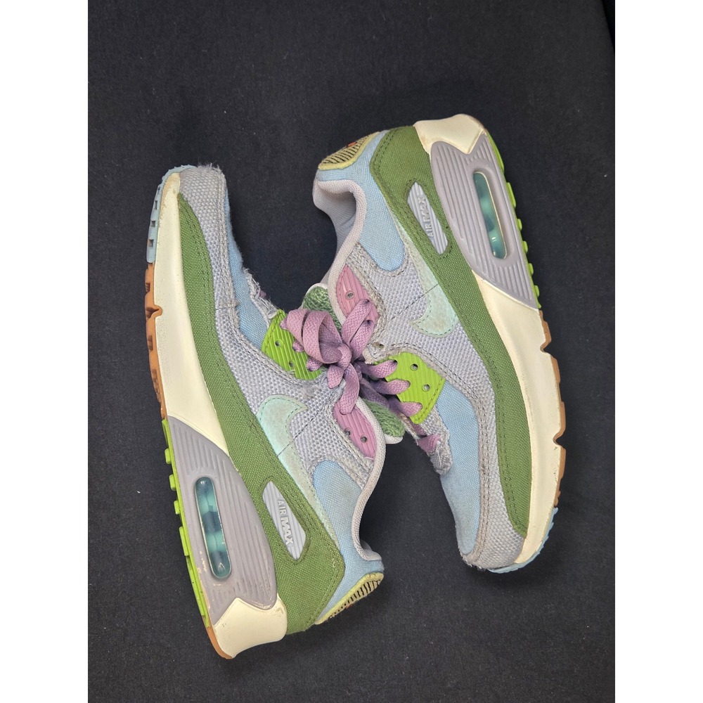 Nike Air Max 90 Sun Club Gray Green Blue DQ4016-400 Kids‎ Size 4.5Y